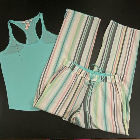 Victoria’s Secret Mayfair lightweight striped pants & soft tank pajama set - Picture 3 of 3